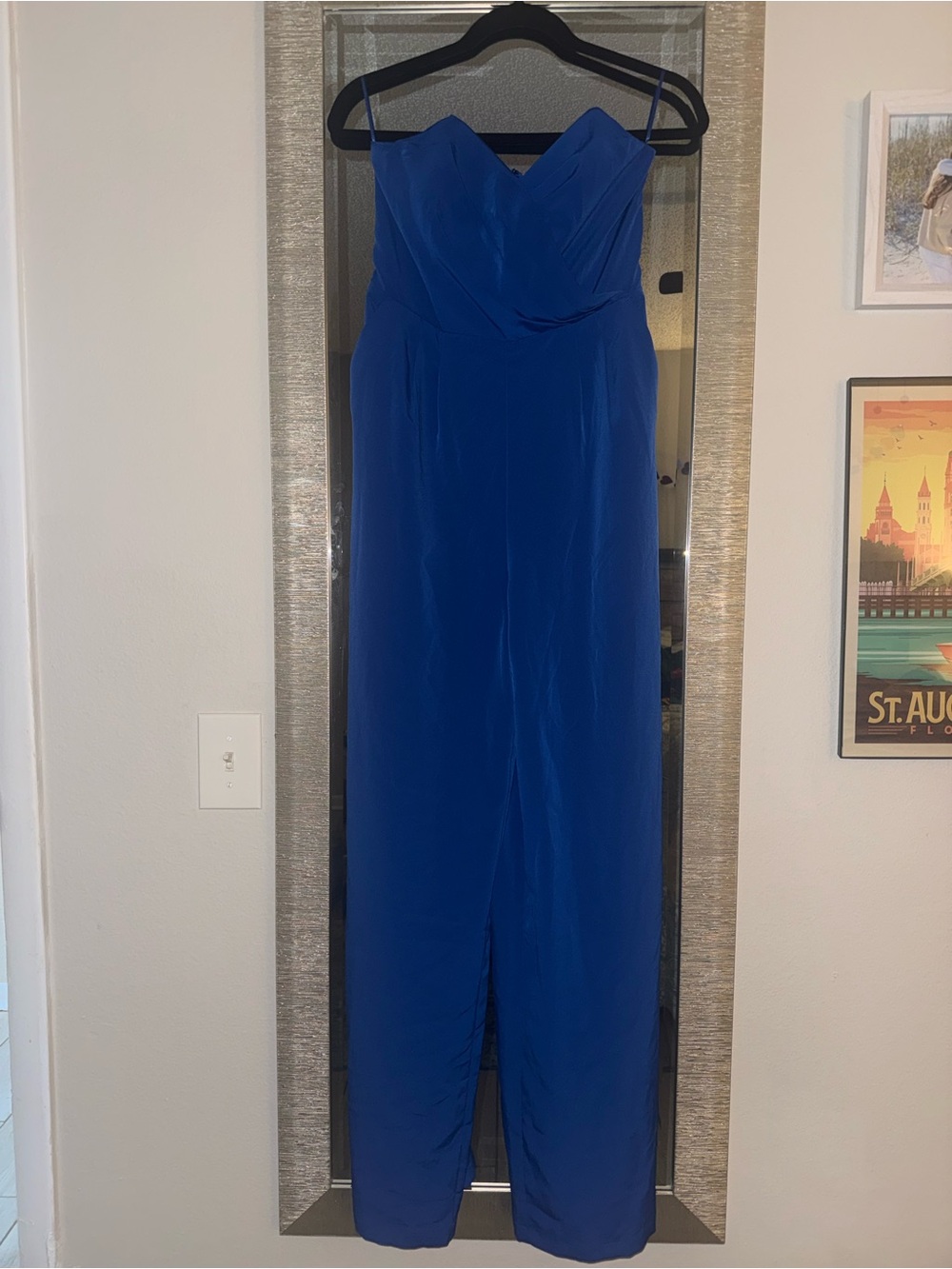 Express Strapless Royal Blue Jumpsuit